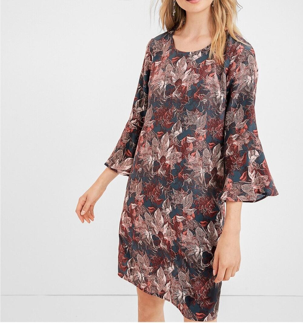 Garnet Hill Silk Floral Dress Size 12